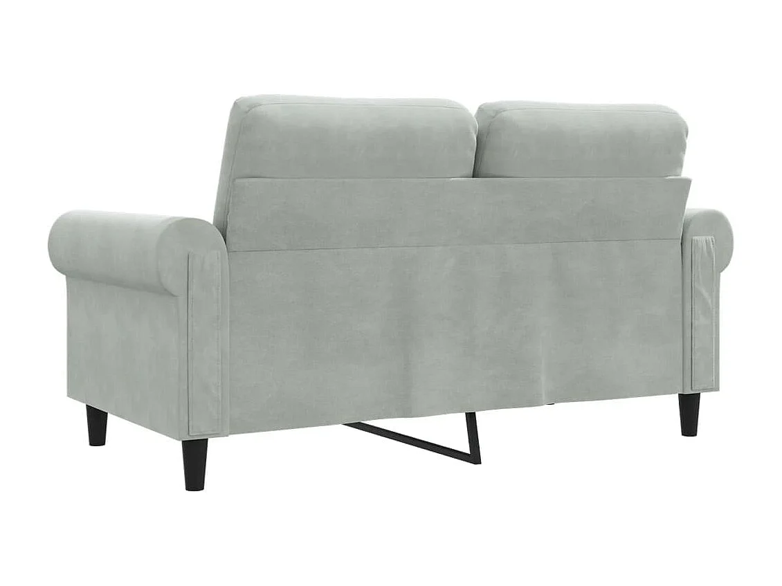 2-Sitzer-Sofa Hellgrau 120 cm Samt