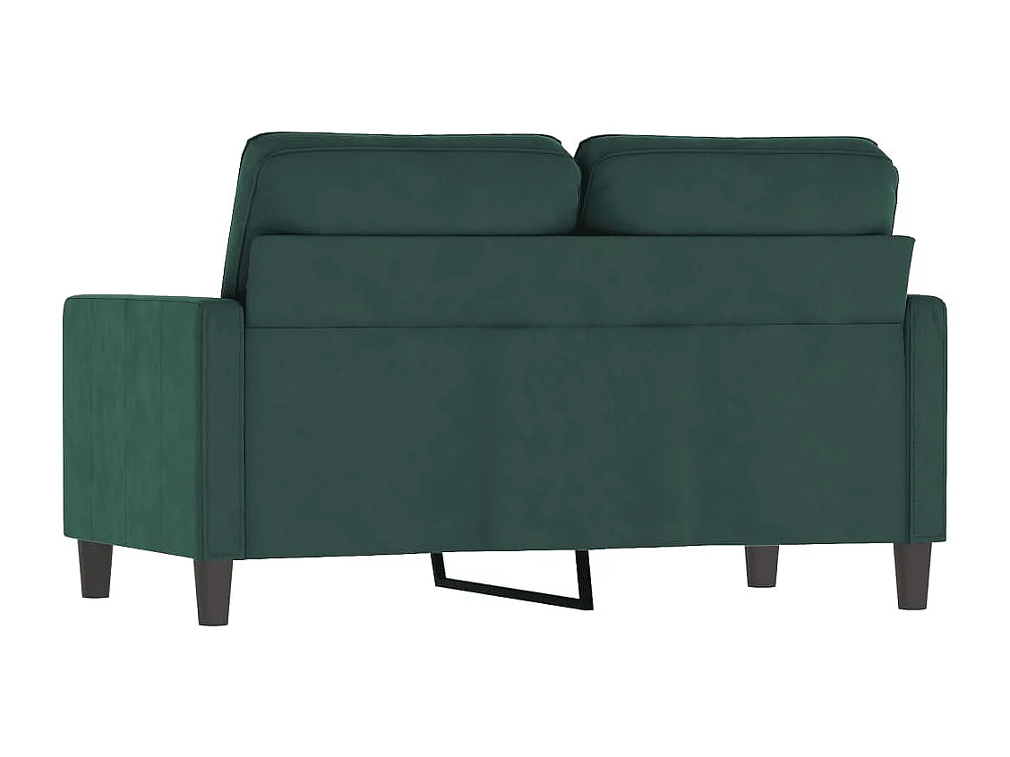 Sofá de 2 lugares 120 cm veludo verde-escuro