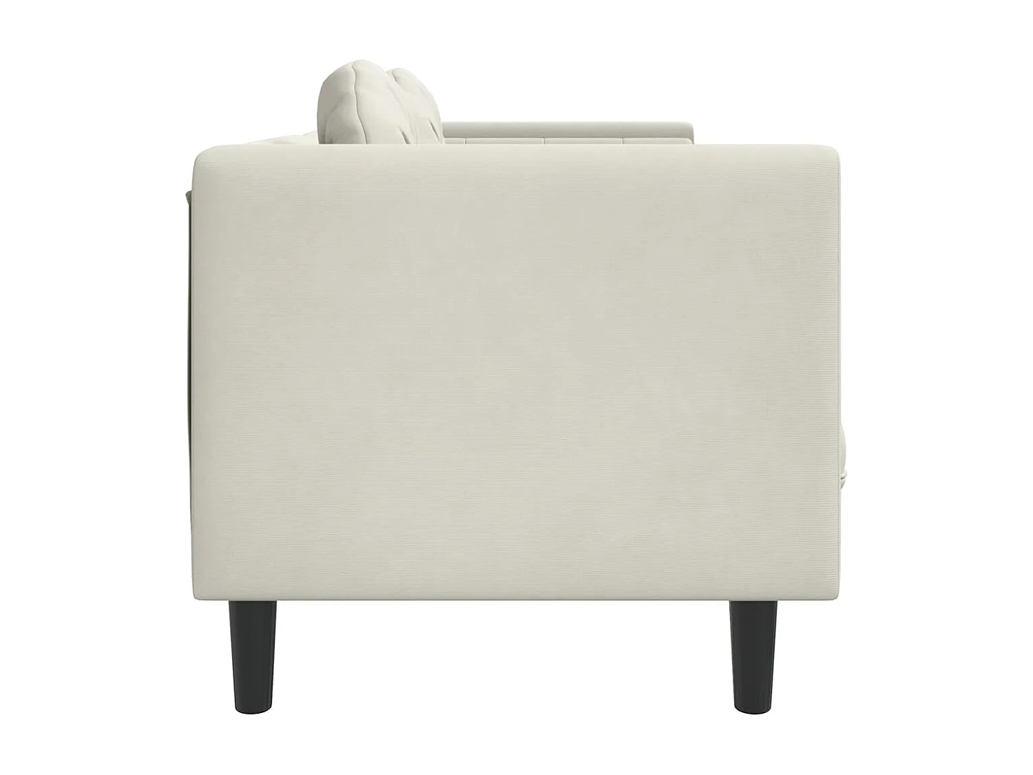 Sofa mit Kissen 3-Sitzer Creme Samt