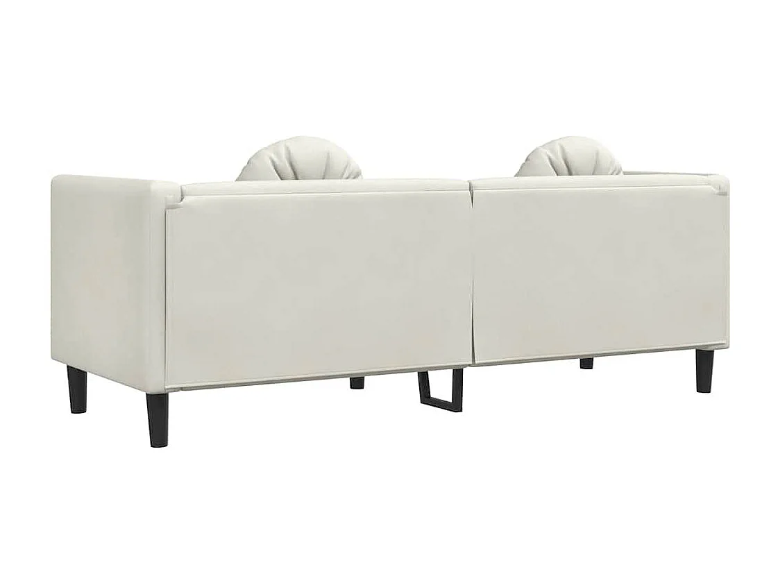 Sofa mit Kissen 3-Sitzer Creme Samt