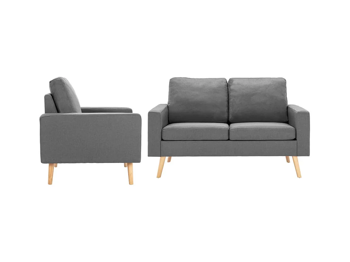 Ensemble de canapés 2 pcs Tissu Gris clair