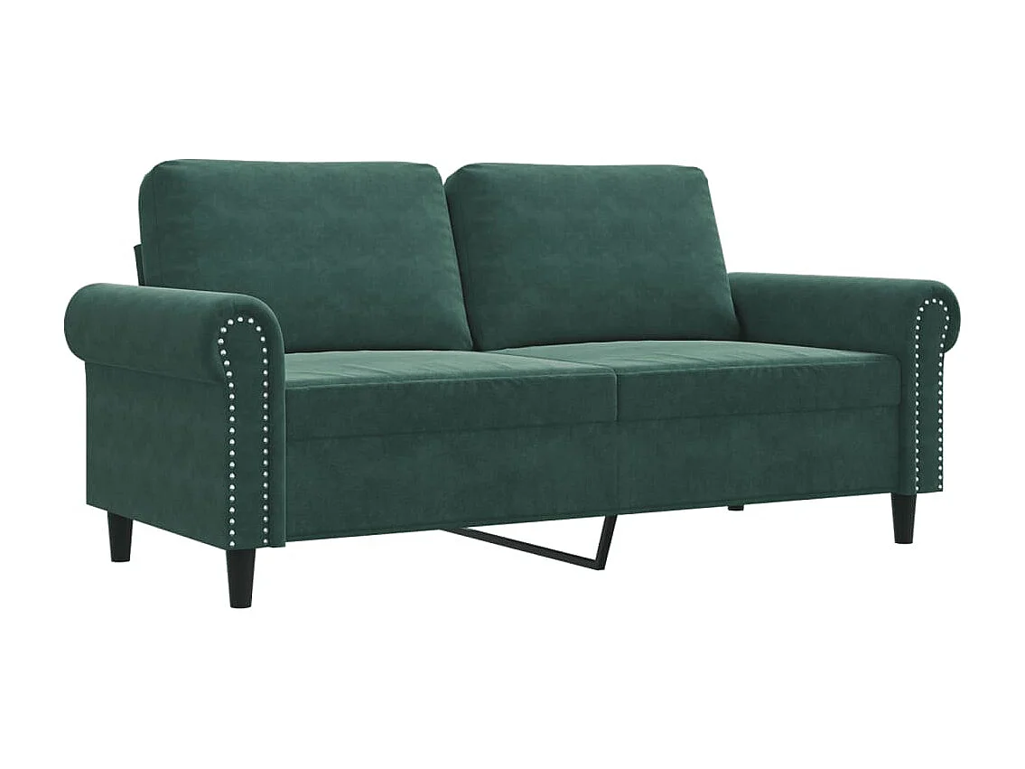 Canapé à 2 places Vert foncé 140 cm Velours