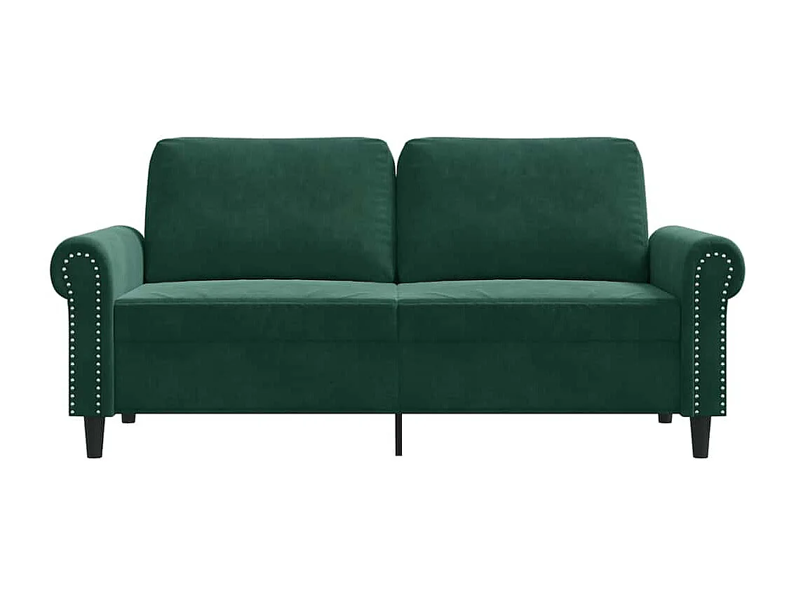 Canapé à 2 places Vert foncé 140 cm Velours