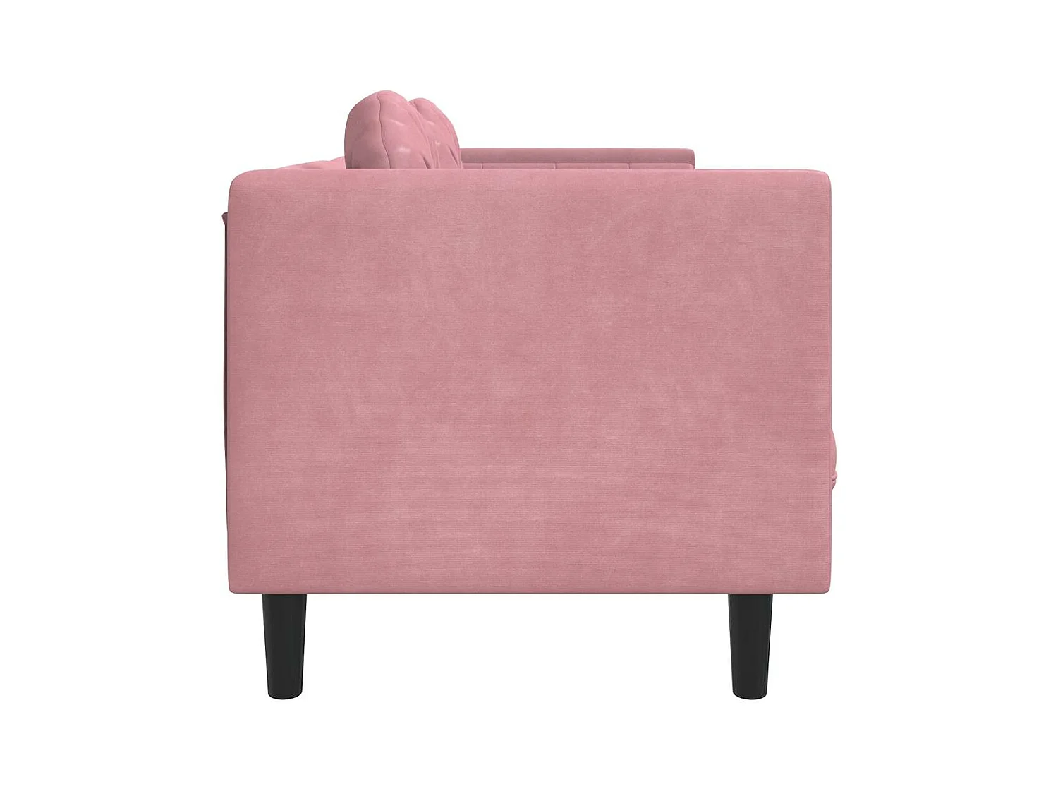 Canapé avec coussins 3 places rose velours