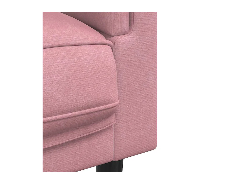 Canapé avec coussins 3 places rose velours