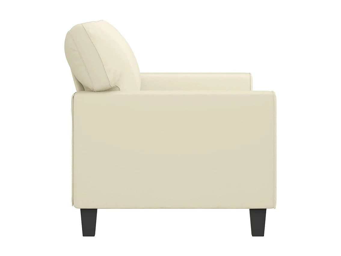 Sofá de 2 lugares 140 cm couro artificial cor creme