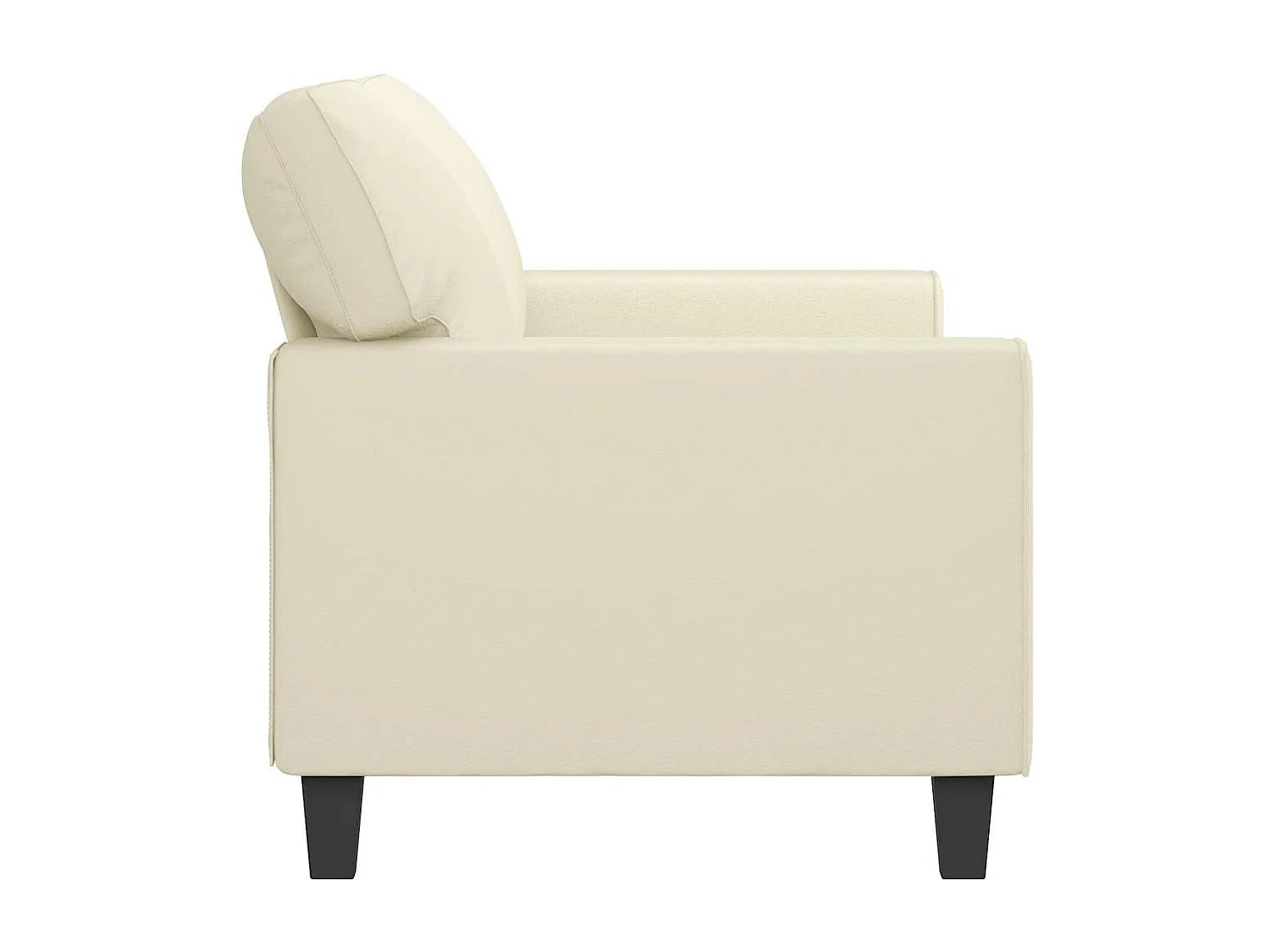 Sofá de 2 lugares 140 cm couro artificial cor creme