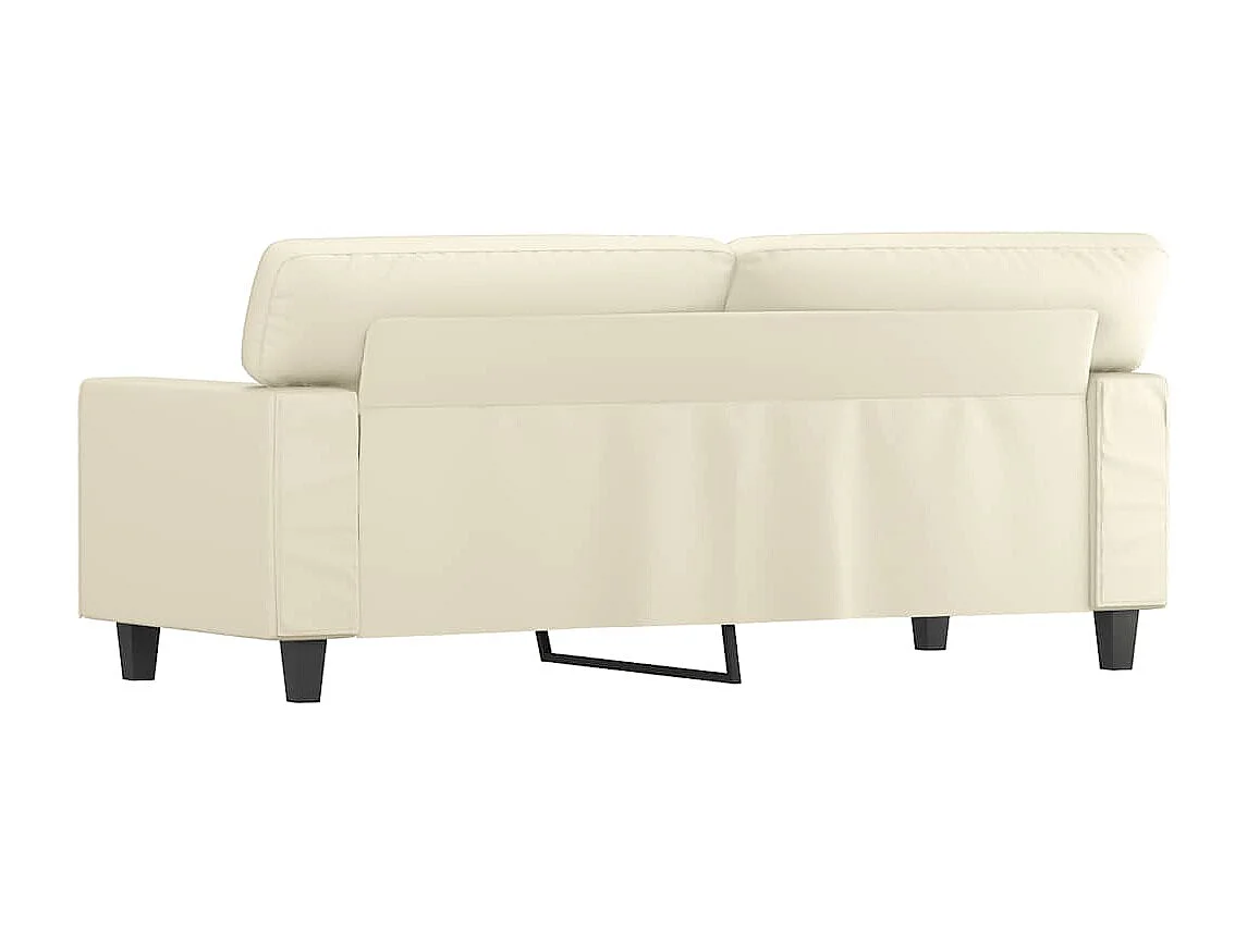 Sofá de 2 lugares 140 cm couro artificial cor creme