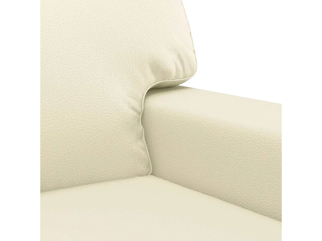 Sofá de 2 lugares 140 cm couro artificial cor creme