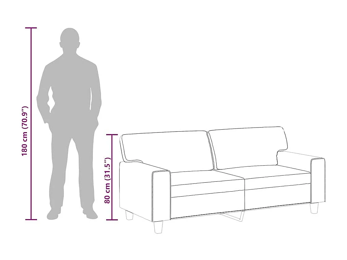 Canapé à 2 places Crème 140 cm Similicuir