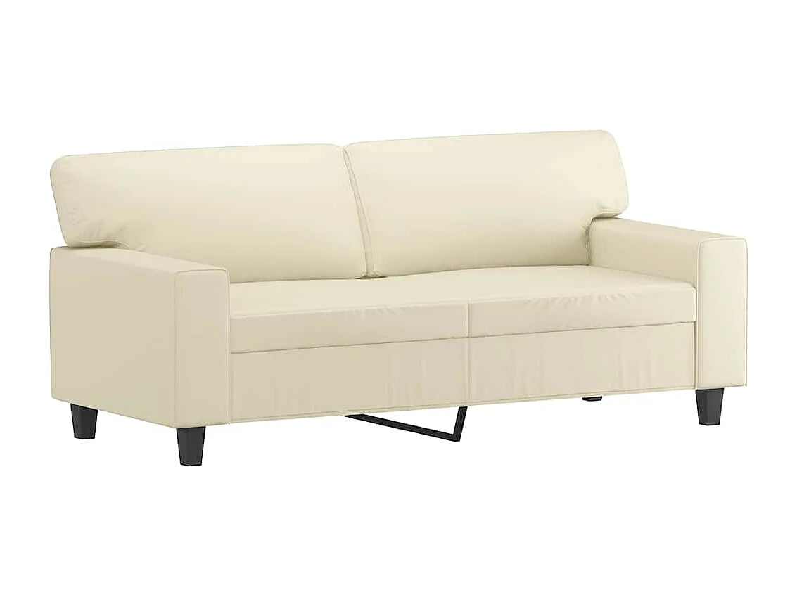 Tweezitsbank 140 cm kunstleer crèmekleurig