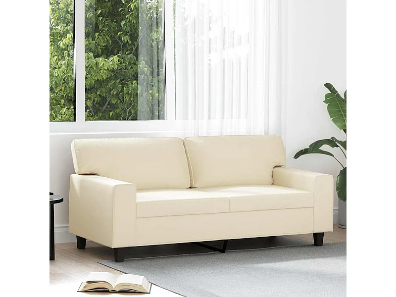 Tweezitsbank 140 cm kunstleer crèmekleurig