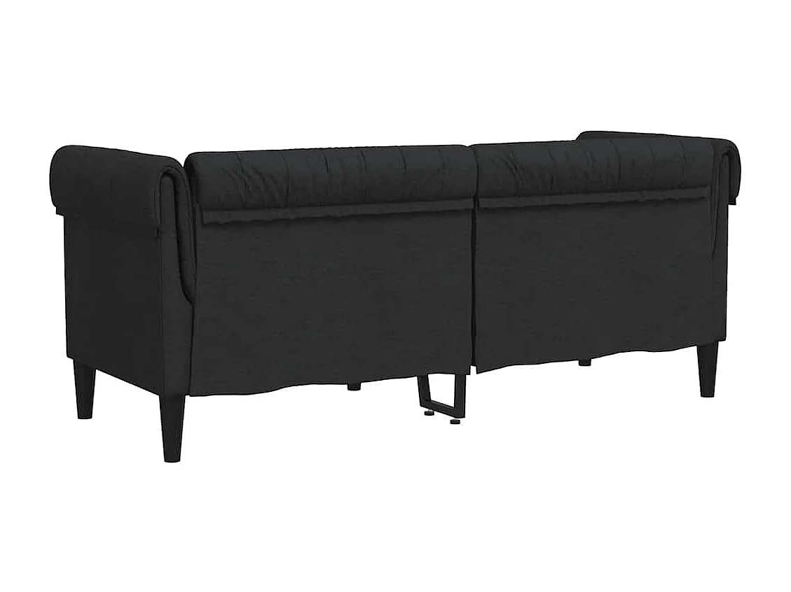 Sofá Chesterfield de 2 plazas tela negro