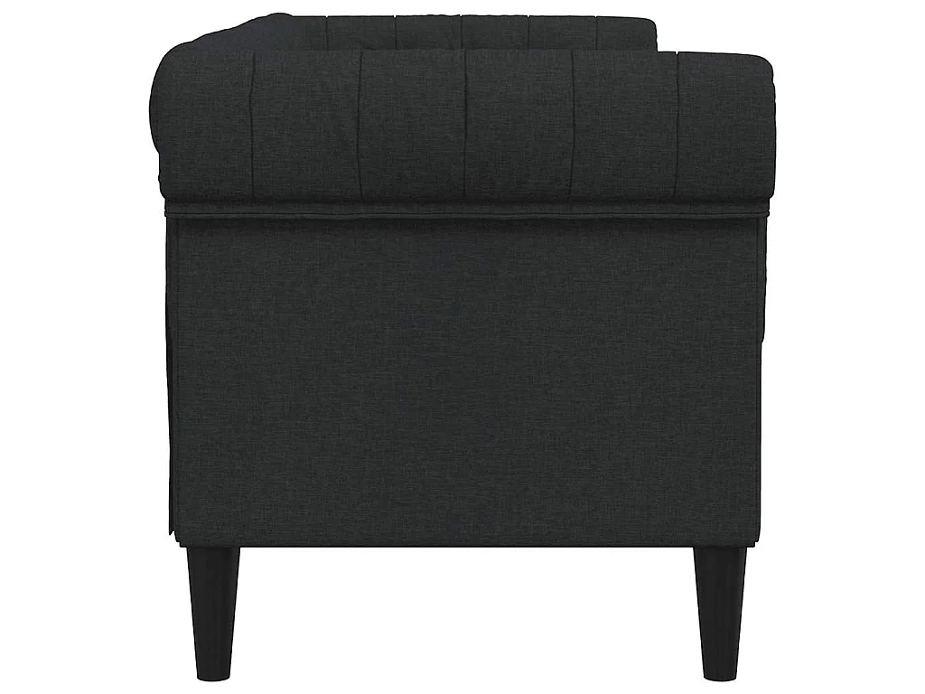 Canapé Chesterfield 2 places noir tissu
