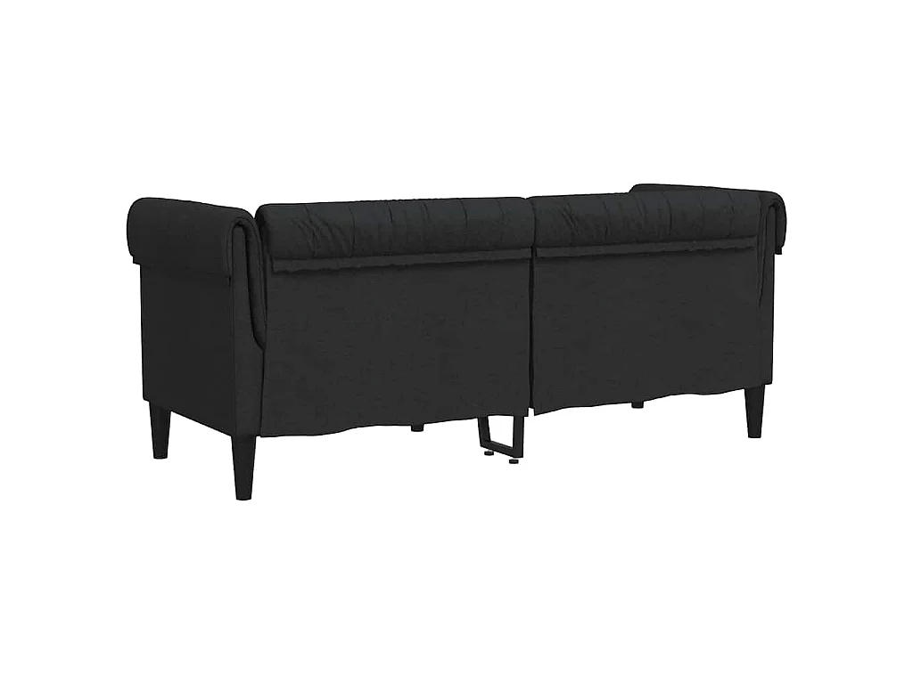 Canapé Chesterfield 2 places noir tissu