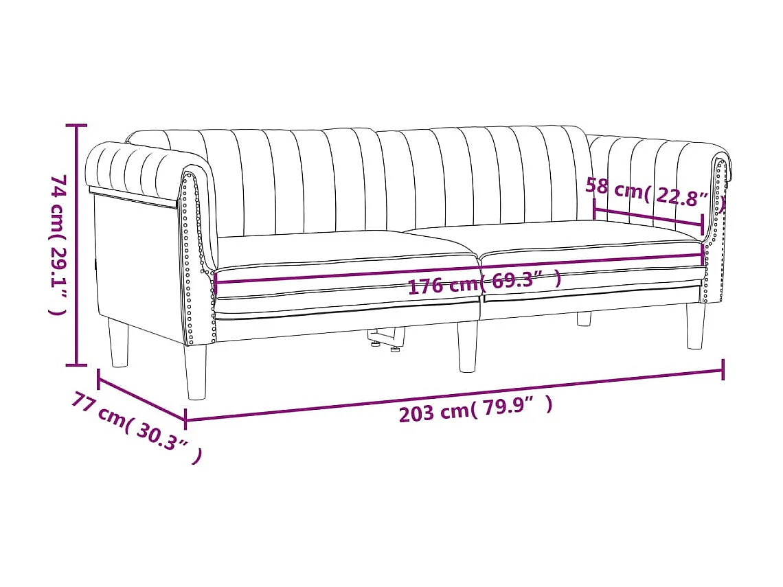 3-delige Loungeset fluweel lichtgrijs