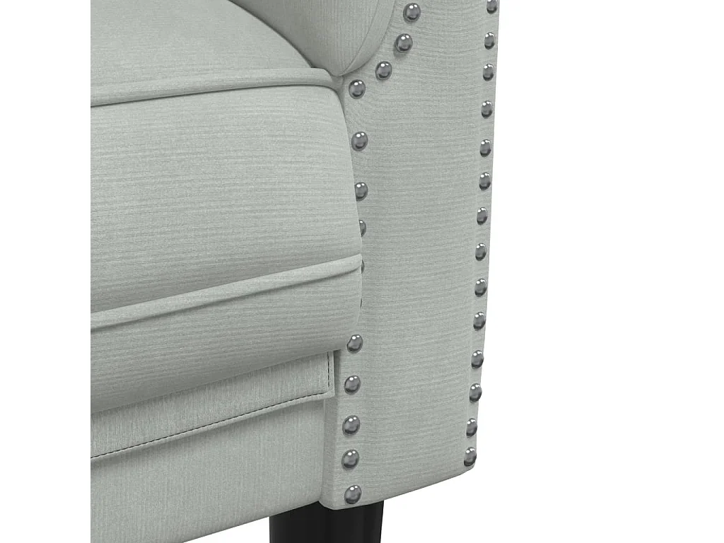 3 pcs conjunto de sofás veludo cinzento-claro