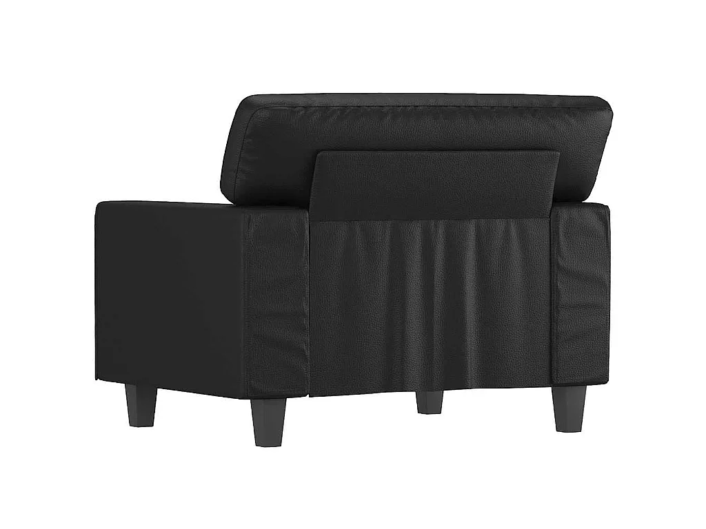 Poltrona couro artificial 60 cm preto