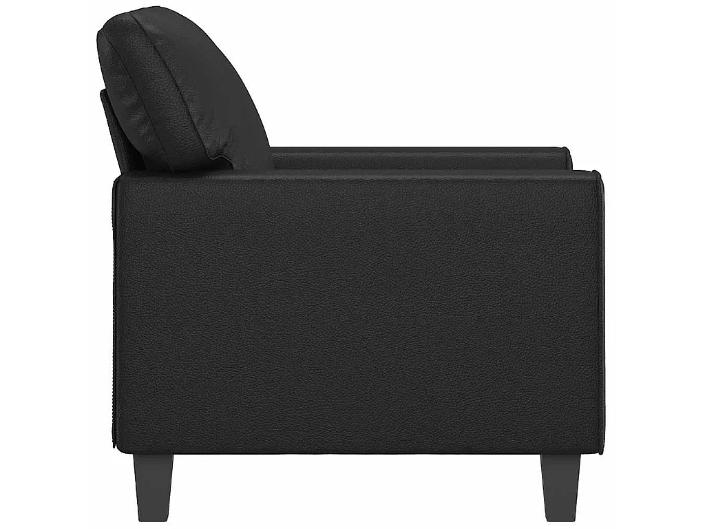 Poltrona couro artificial 60 cm preto