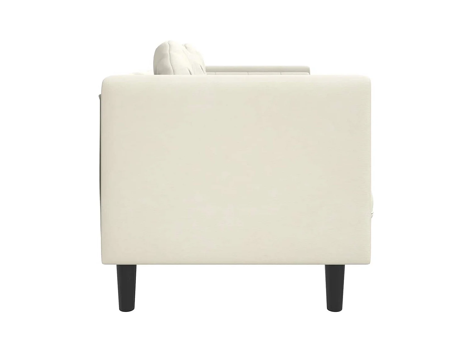 Sofa mit Kissen 2-Sitzer Creme Samt
