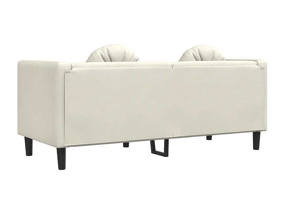 Sofa mit Kissen 2-Sitzer Creme Samt