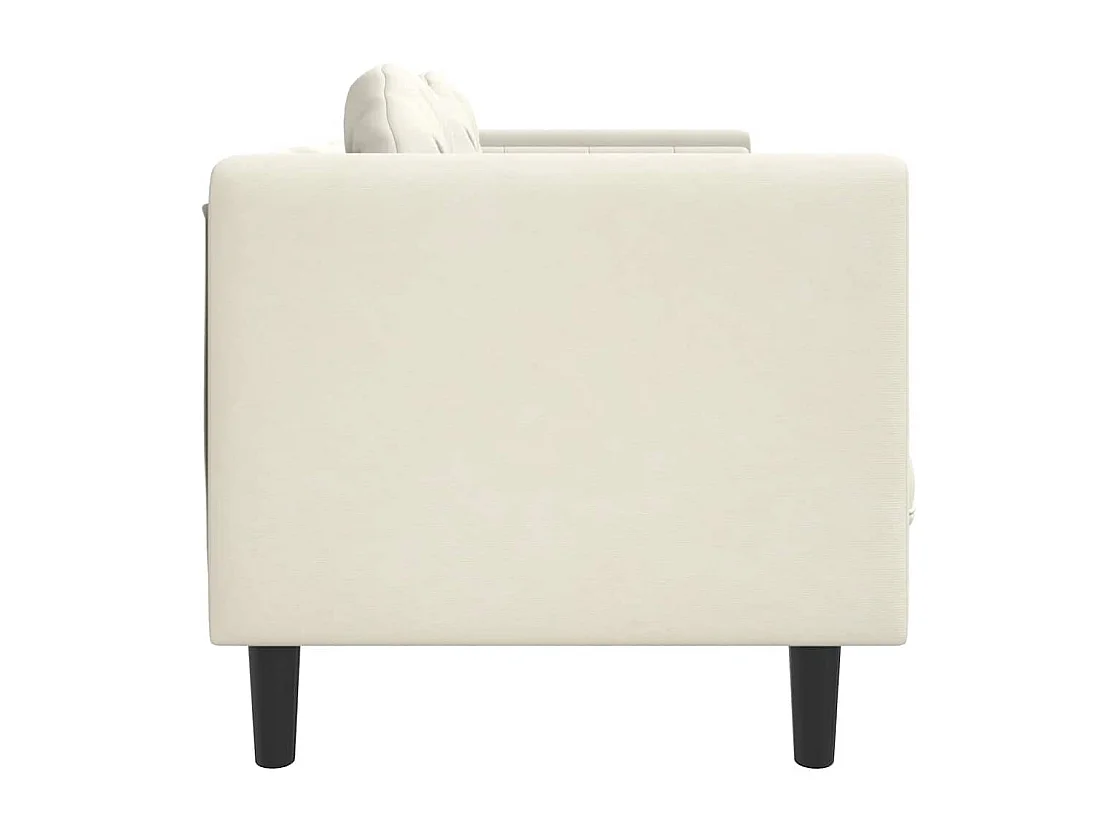 Canapé avec coussins 2 places crème velours