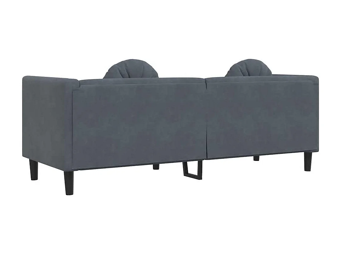 Canapé avec coussins 3 places gris foncé velours