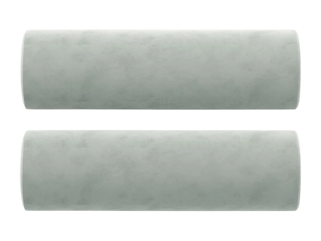 Canapé 2 places avec oreillers gris clair 140 cm velours