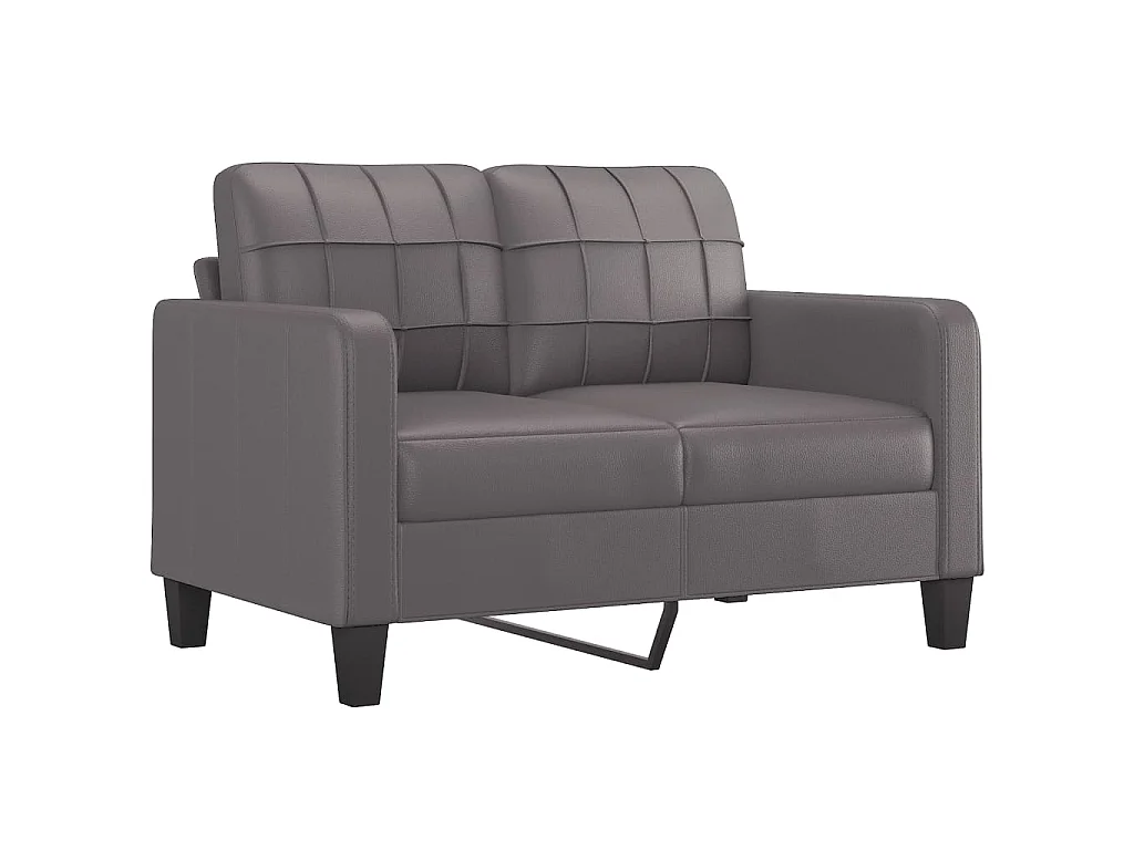 Ensemble de canapés 3 pcs avec coussins Gris Similicuir