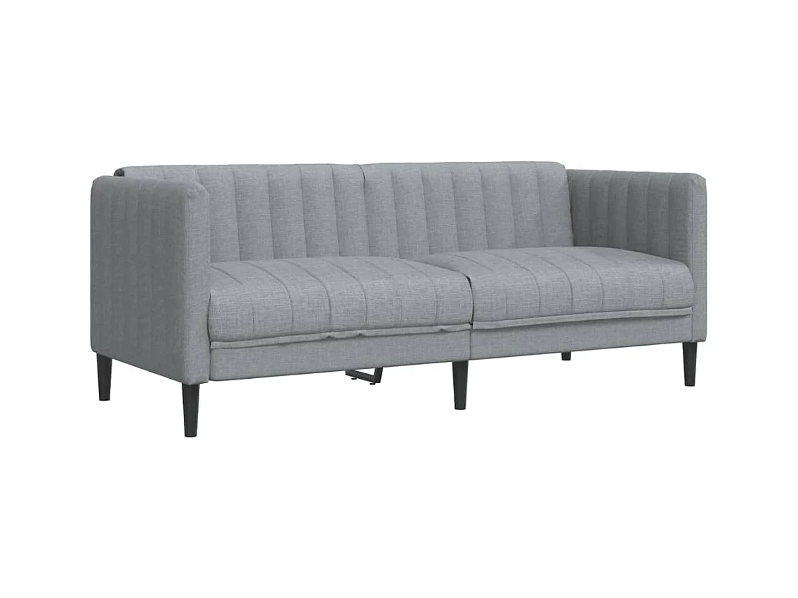 Sofa 2-Sitzer Hellgrau Stoff