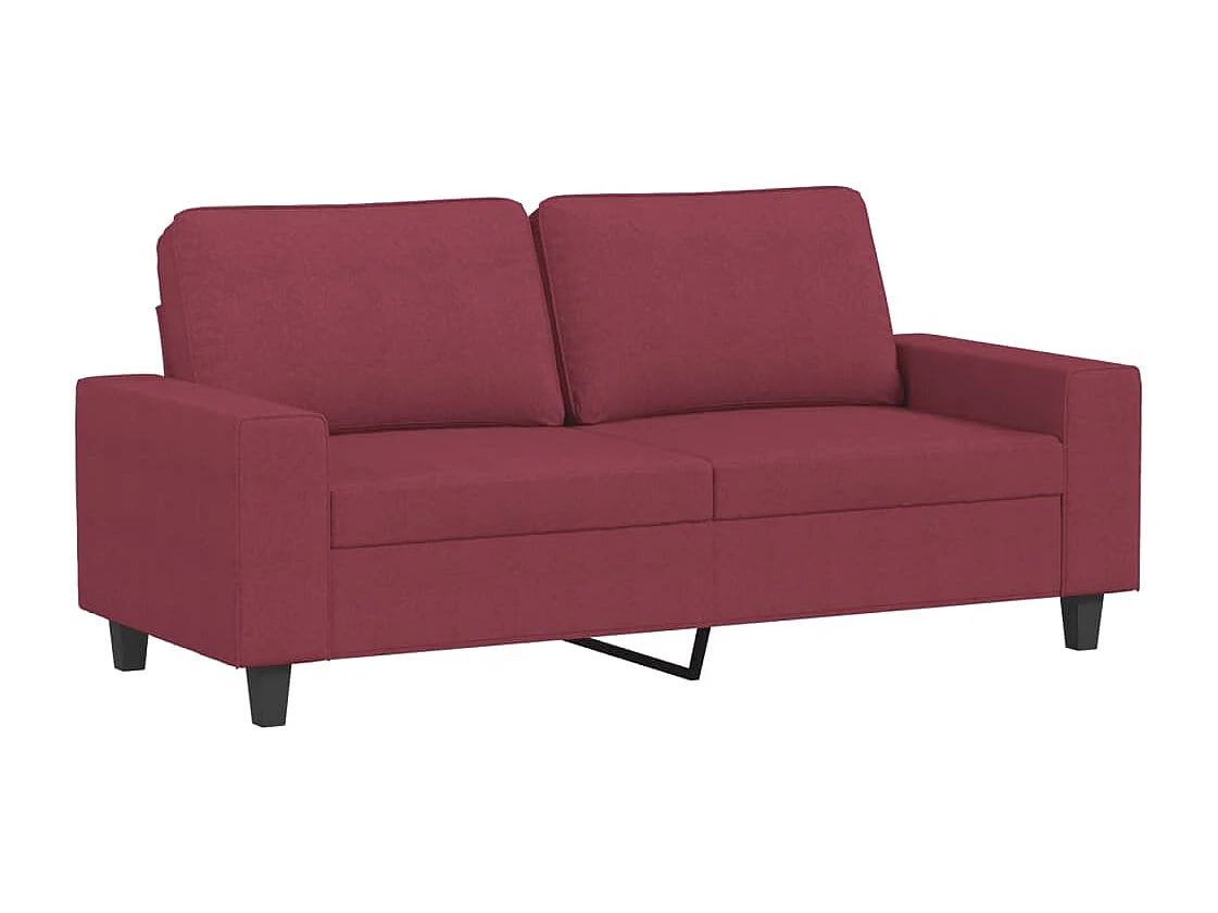 Ensemble de canapés 2 pcs rouge bordeaux tissu