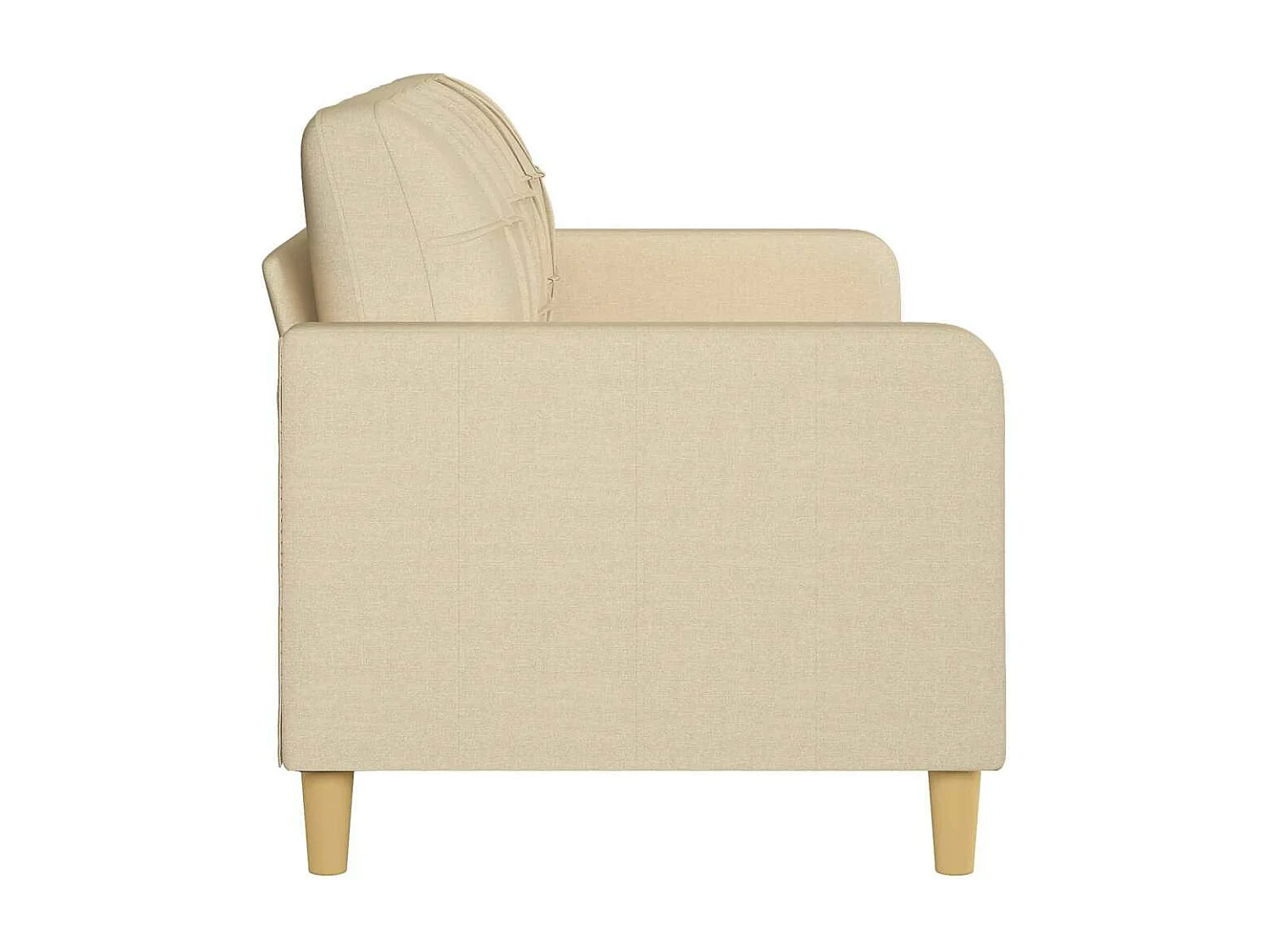 Canapé à 3 places Crème 180 cm Tissu