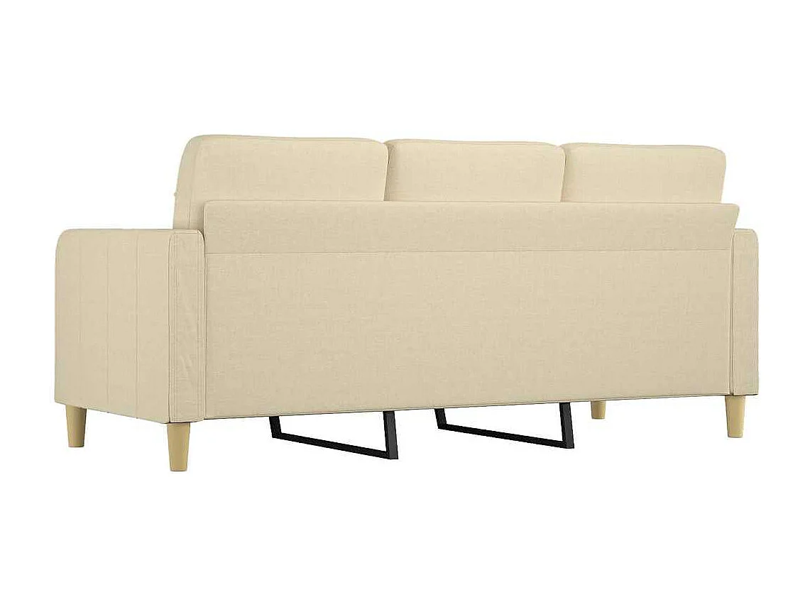 Canapé à 3 places Crème 180 cm Tissu