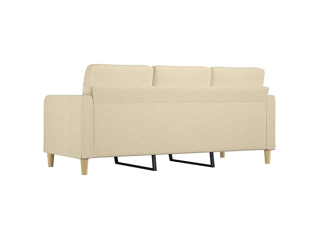 Driezitsbank 180 cm stof crèmekleurig
