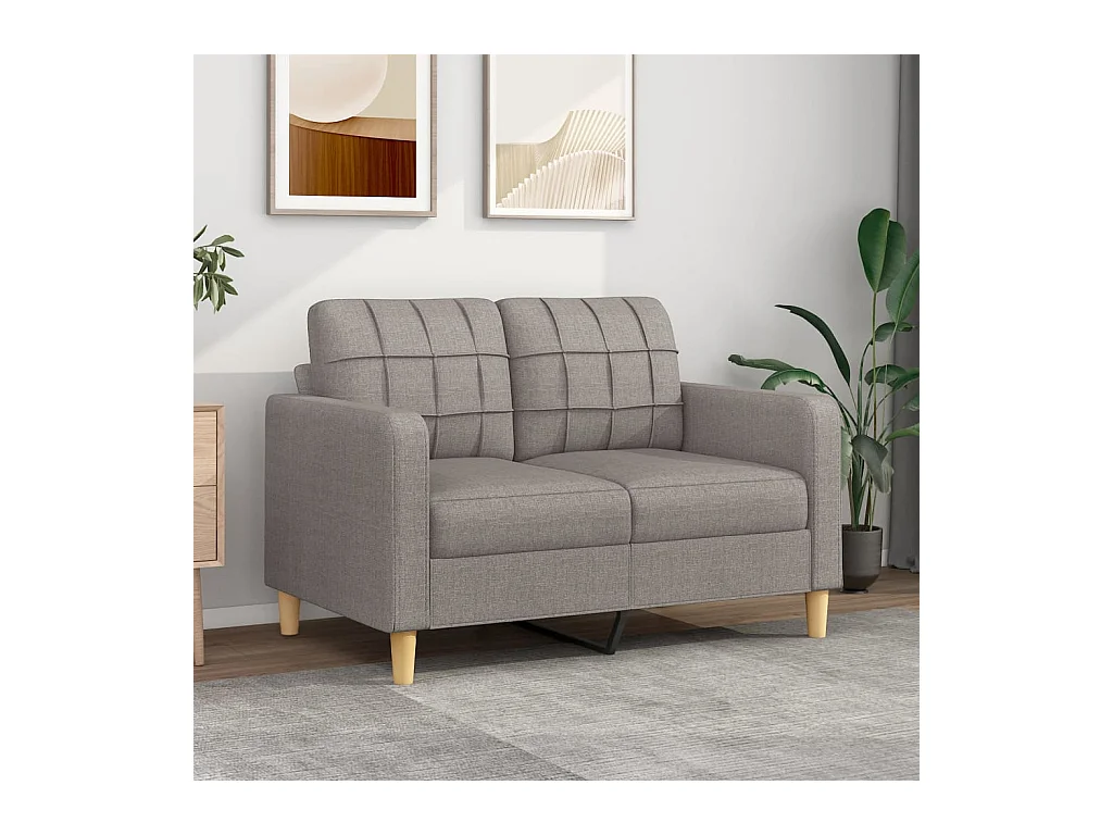 Tweezitsbank 120 cm stof taupe