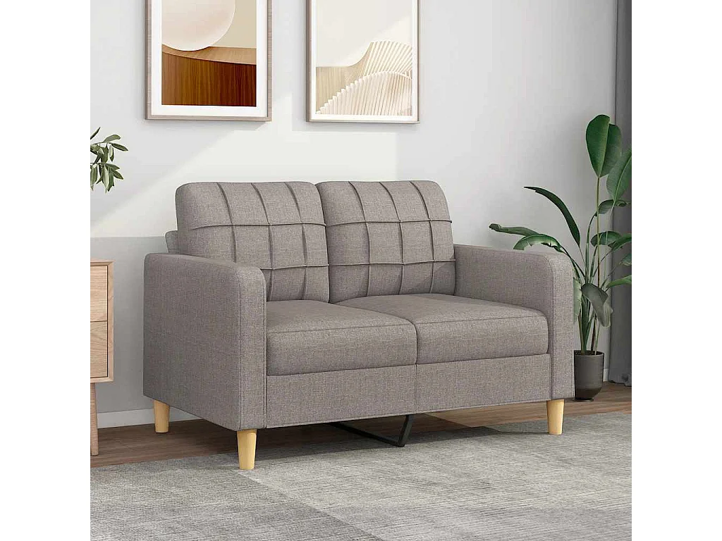 2-Sitzer-Sofa Taupe 120 cm Stoff