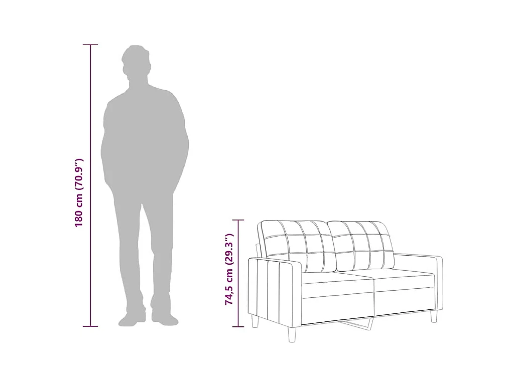 2-Sitzer-Sofa Taupe 120 cm Stoff