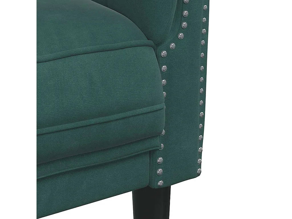 Fauteuil vert foncé velours