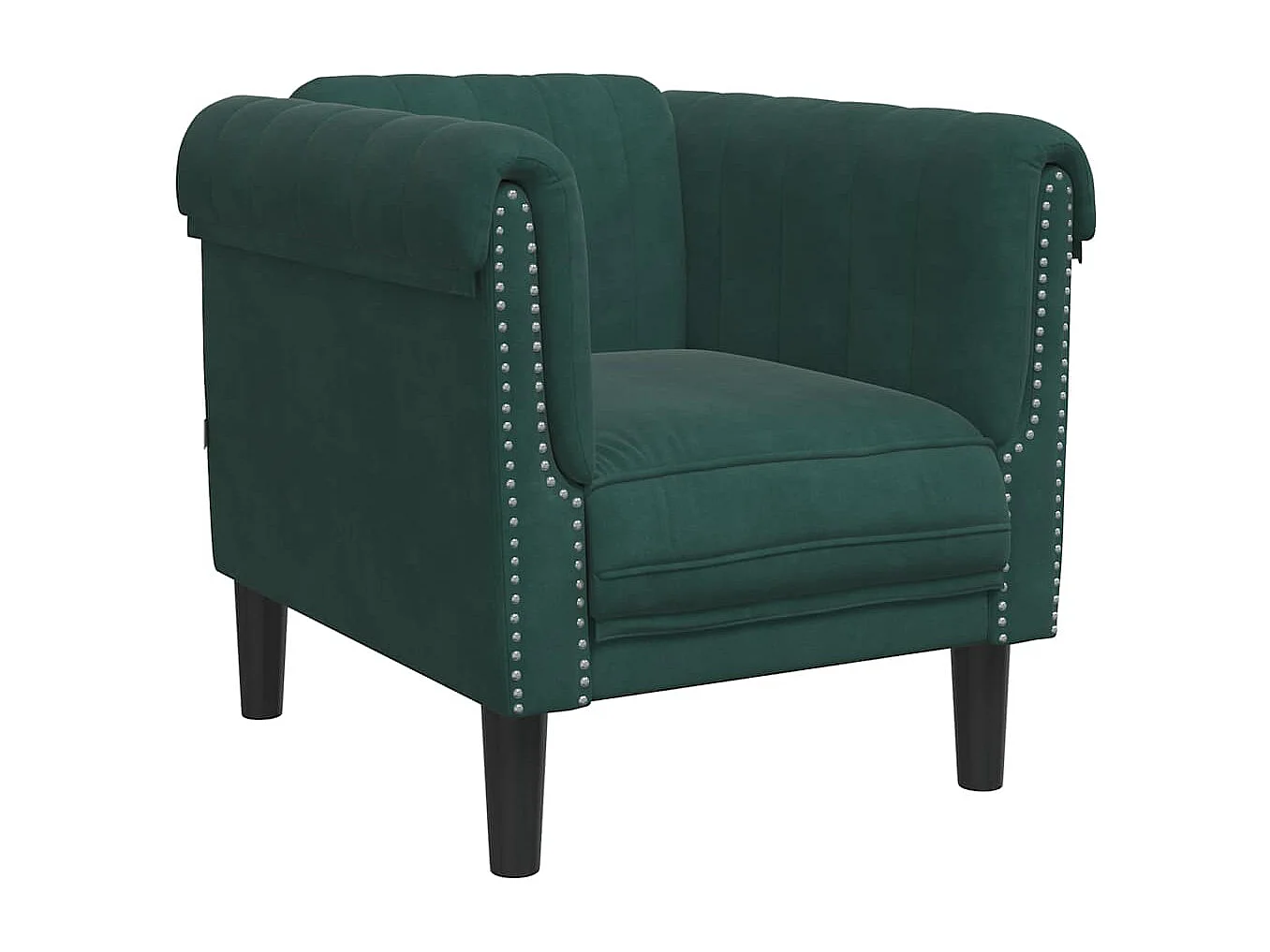 Fauteuil vert foncé velours