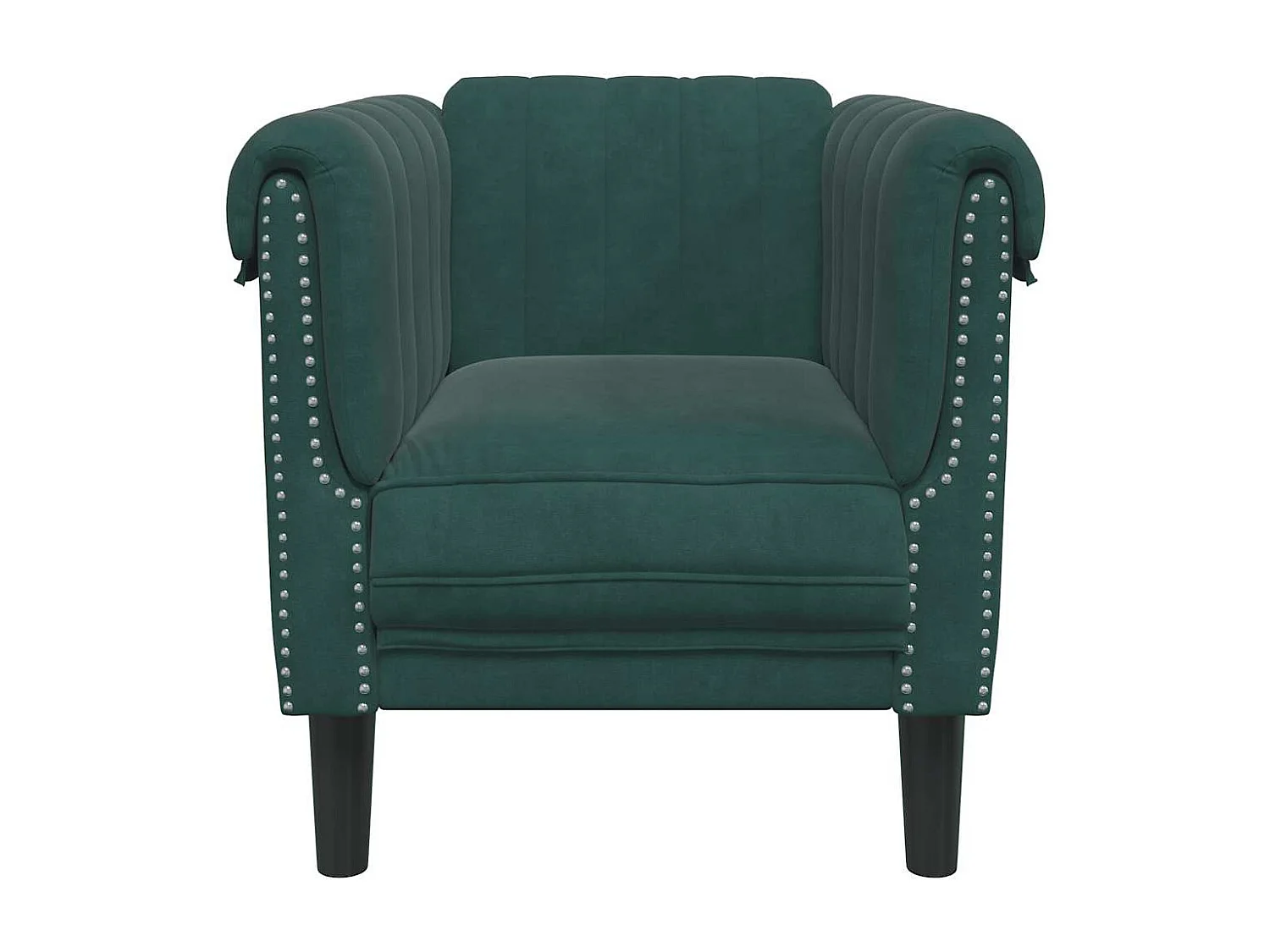 Fauteuil vert foncé velours