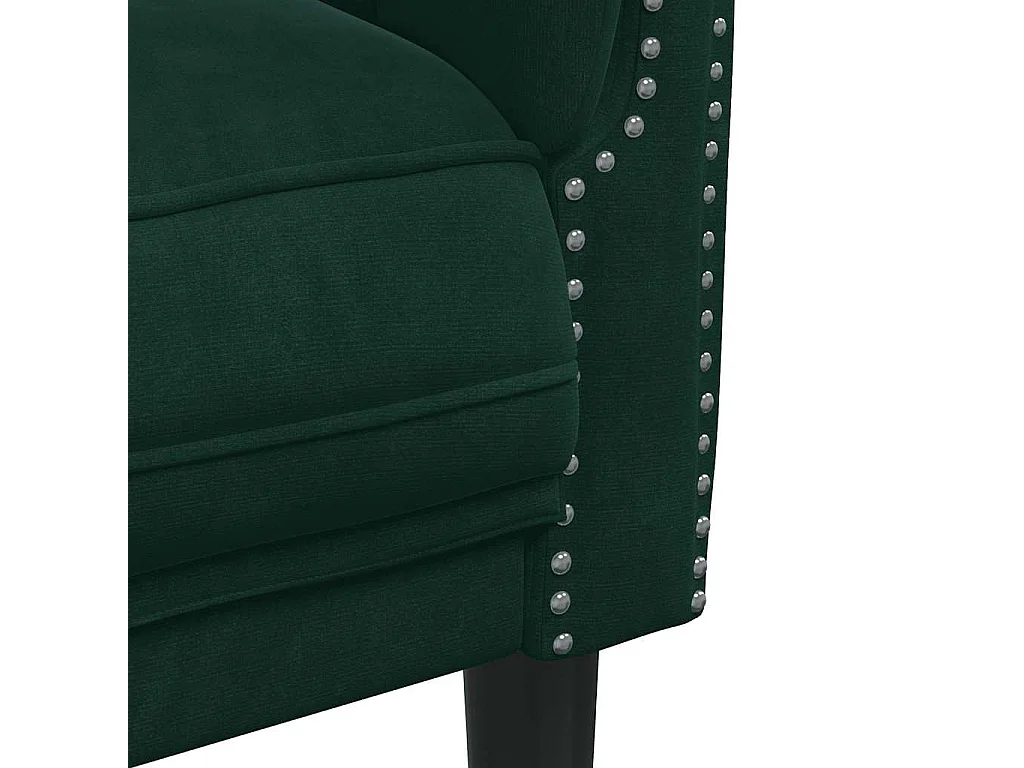 Fauteuil vert foncé velours
