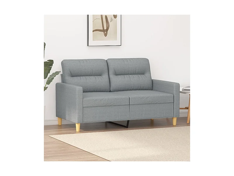 Sofá de 2 plazas de tela gris claro 120 cm
