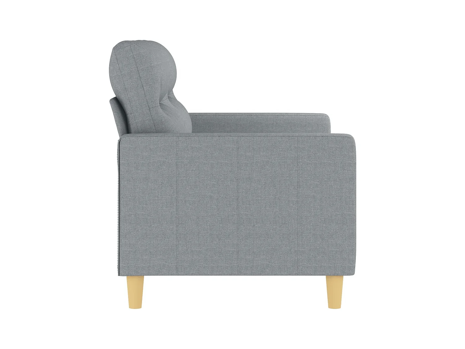 Canapé à 2 places Gris clair 120 cm Tissu