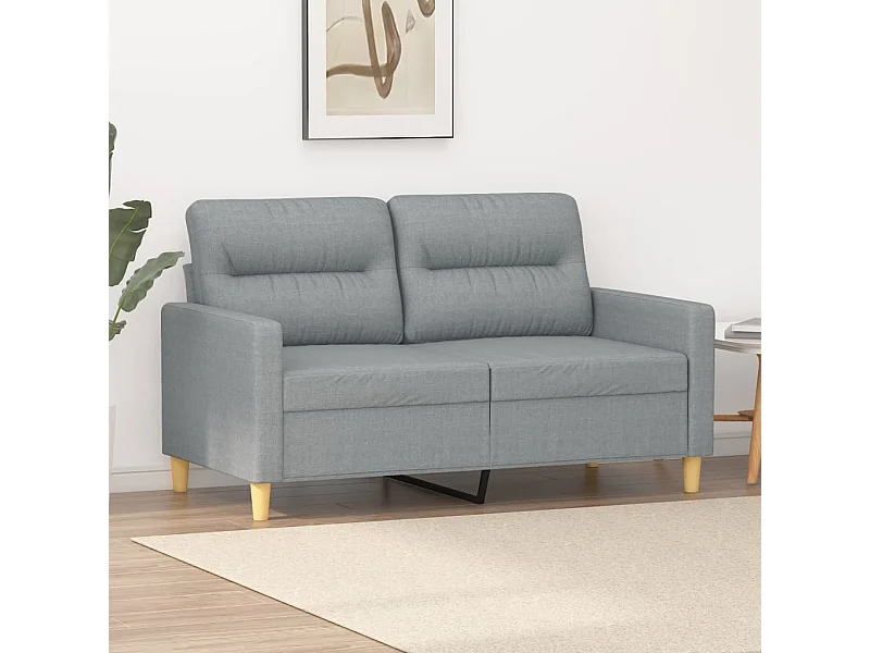 2-Sitzer-Sofa Hellgrau 120 cm Stoff