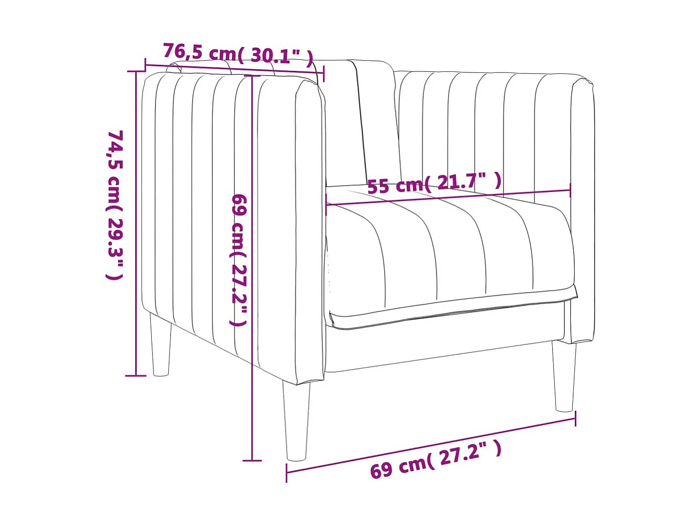Fauteuil gris foncé tissu