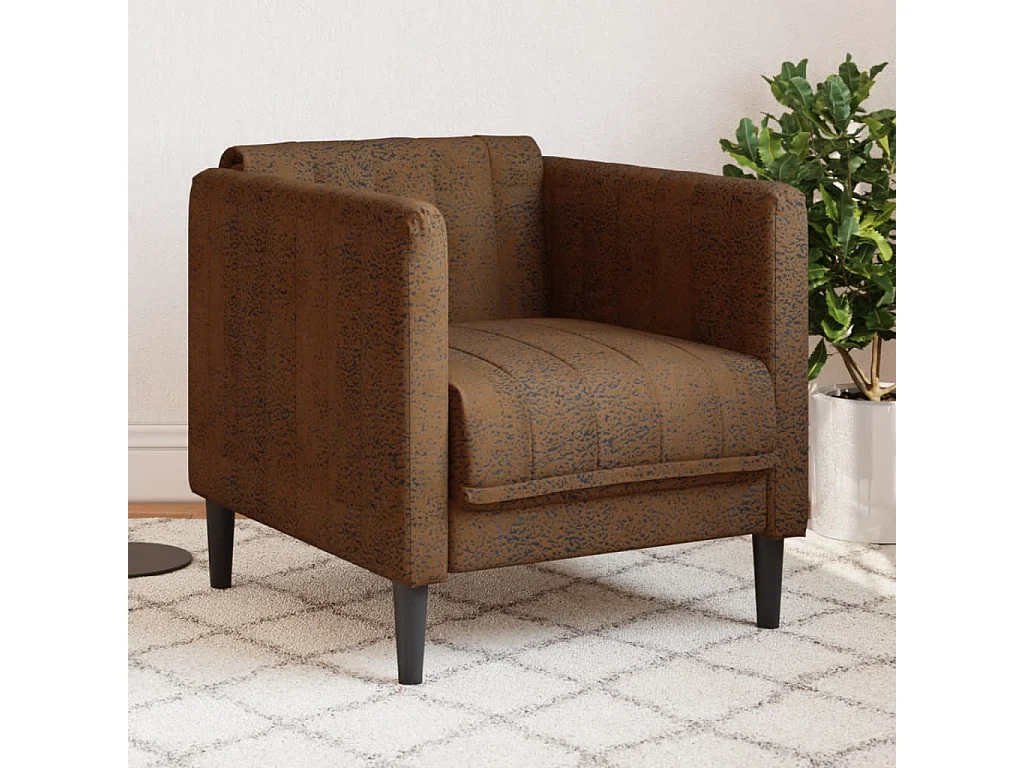 Fauteuil kunstsuède bruin