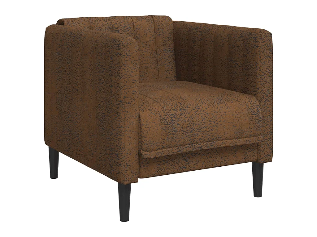 Fauteuil marron similicuir daim
