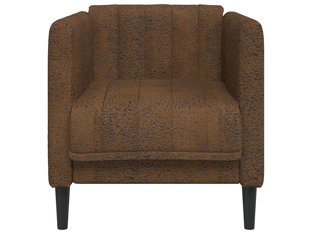 Fauteuil marron similicuir daim