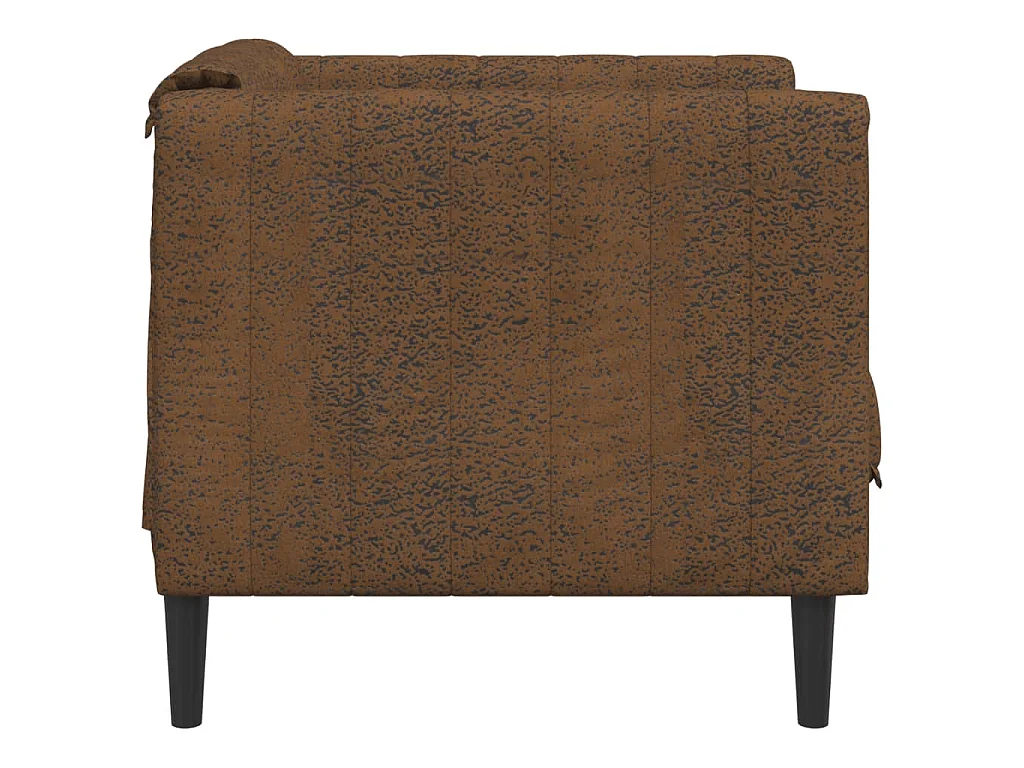 Fauteuil marron similicuir daim