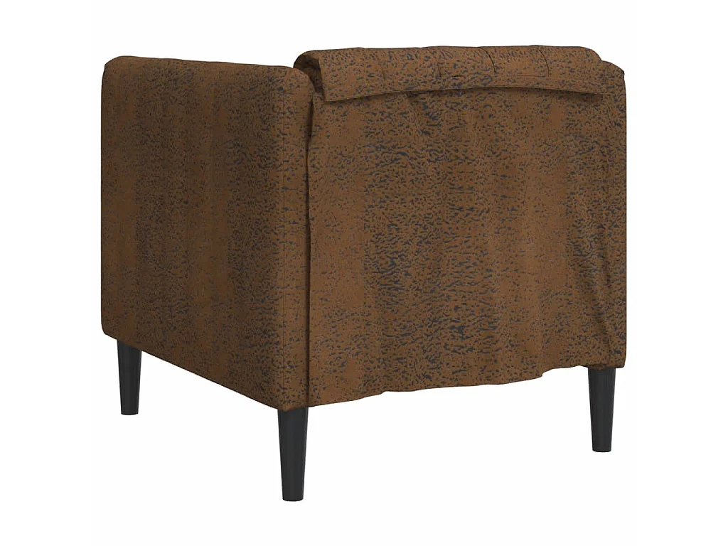 Fauteuil marron similicuir daim